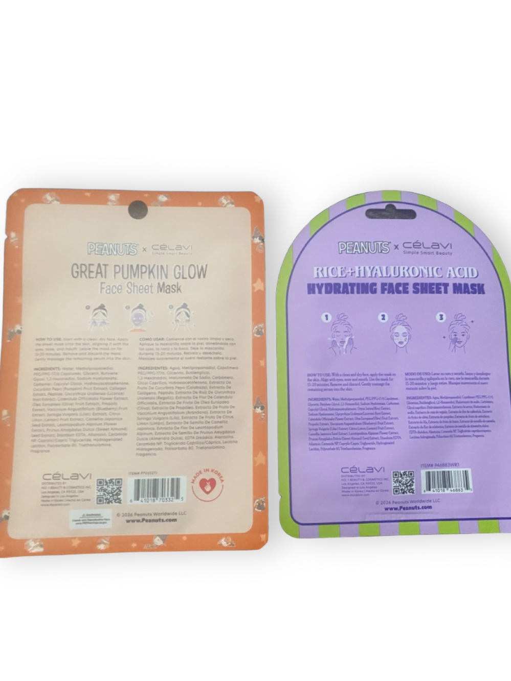 Peanuts Face Sheet Mask Duo - 2pcs - Picture 3 of 4